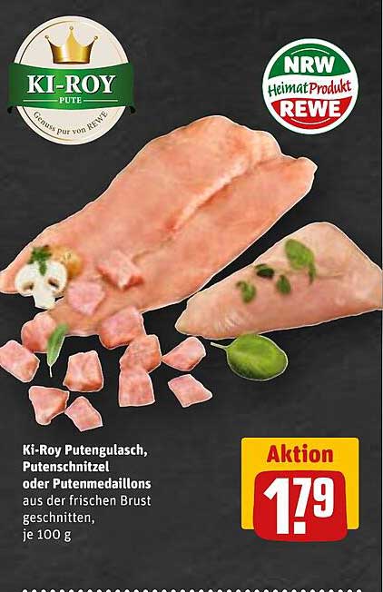 Ki-Roy Putengulasch, Putenschnitzel oder Putemedallions aus der frischen Brust, je 100 g