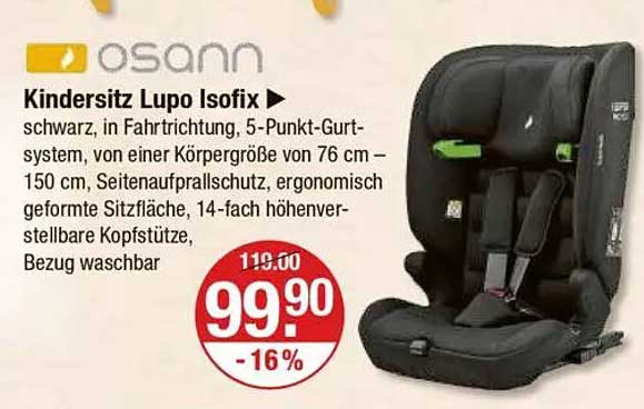 Kindersitz Lupo Isofix - schwarz