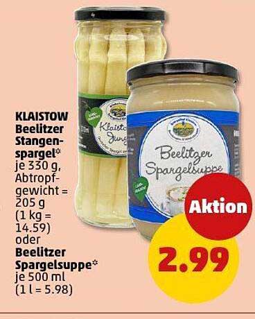 KLAISTOW Beelitzer Stangen spargel* 330 g oder Beelitzer Spargel suppe* 500 ml