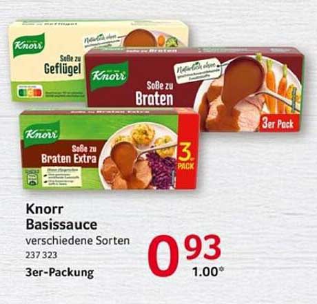 Knorr Basissauce – verschiedene Sorten, 3er-Packung
