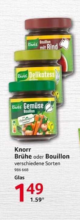 Knorr Brühe oder Bouillon verschiedene Sorten