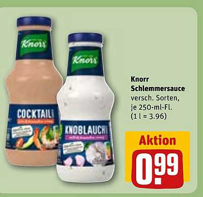 Knorr Schlemmer-Sauce, verschiedene Sorten, je 250-ml-Fl.