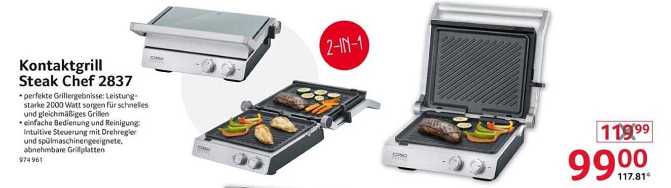 Kontaktgrill Steak Chef 2837