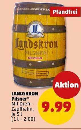LANDSKRON Pilsner mit Dreh-Zapfhahn, je 5 l
