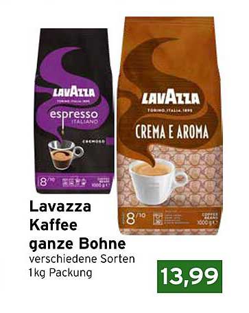 Lavazza Kaffee ganze Bohne - verschiedene Sorten, 1kg Packung