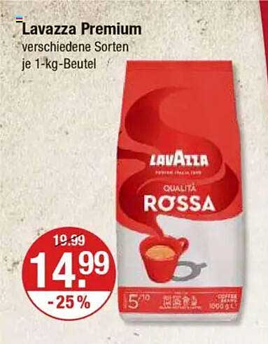Lavazza Premium Kaffee - Qualità Rossa 1-kg-Beutel