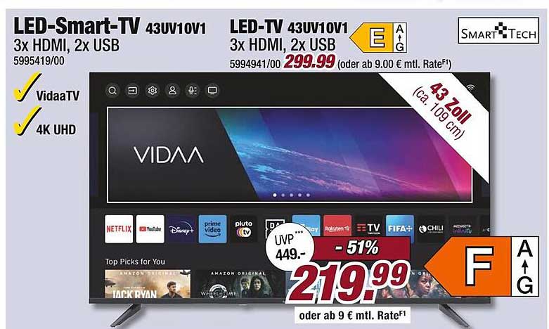 LED-Smart-TV 43UV10V1