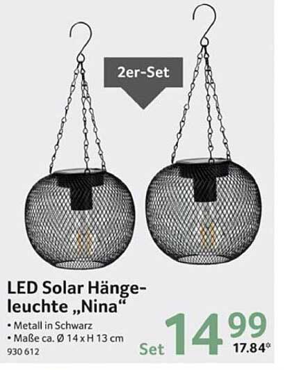 LED Solar Hängeleuchte „Nina“ - 2er-Set