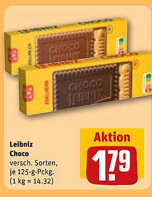 Leibniz Choco, verschiedene Sorten, 125-g-Packung