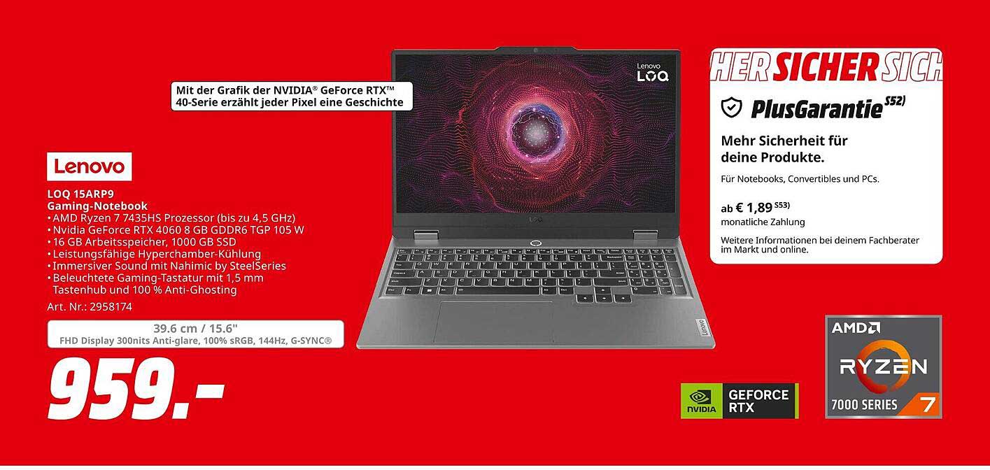 Lenovo LOQ 15ARP9 Gaming-Notebook