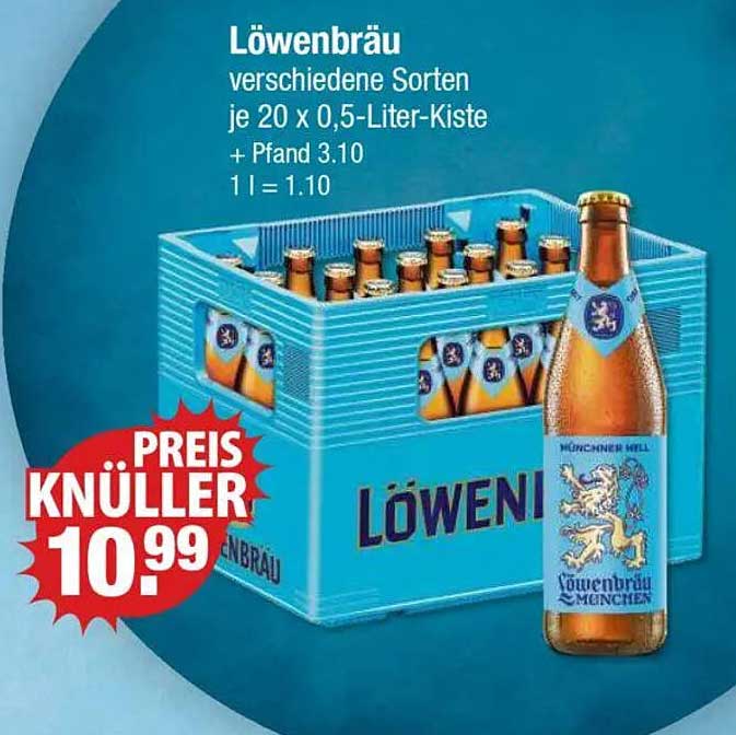 Löwenbräu verschiedene Sorten je 20 x 0,5-Liter-Kiste