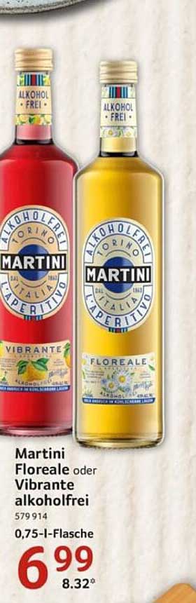 Martini Floreale oder Vibrante alkoholfrei 0,75 l-Flasche