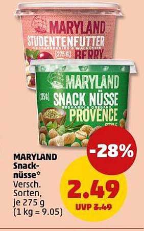 MARYLAND Snacknüsse – Verschiedene Sorten, je 275 g