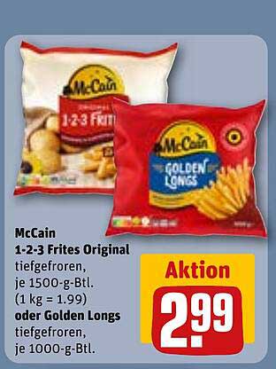 McCain 1-2-3 Frites Original oder Golden Longs Tiefgefroren