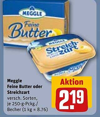 Meggle Feine Butter oder Streichzart - Aktion