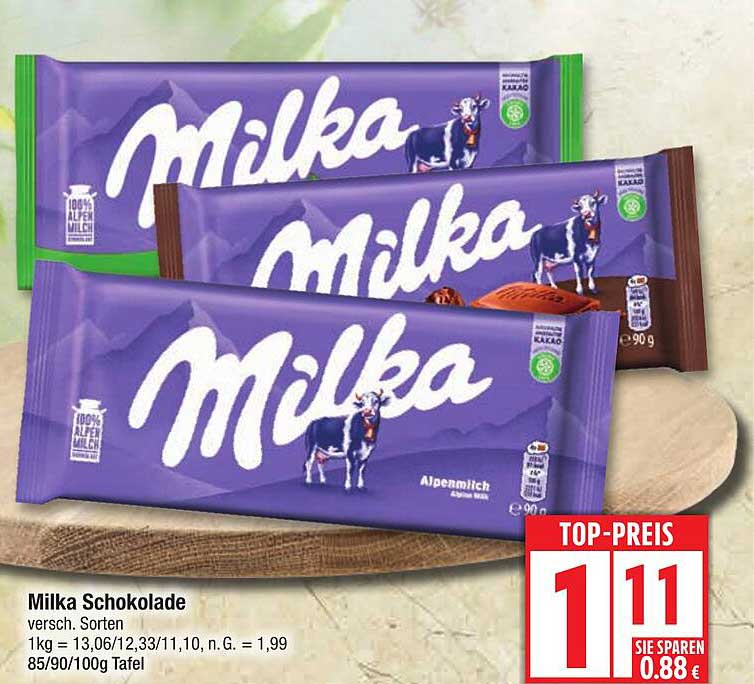 Milka Schokolade versch. Sorten