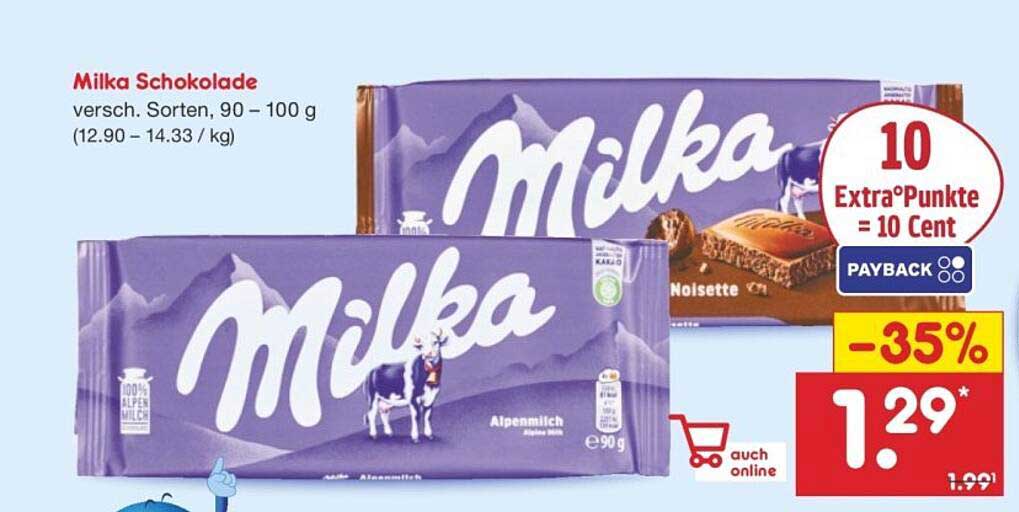 Milka Schokolade - verschiedene Sorten 90 - 100 g