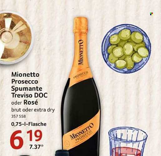 Mionetto Prosecco Spumante Treviso DOC oder Rosé 0,75 l-Flasche