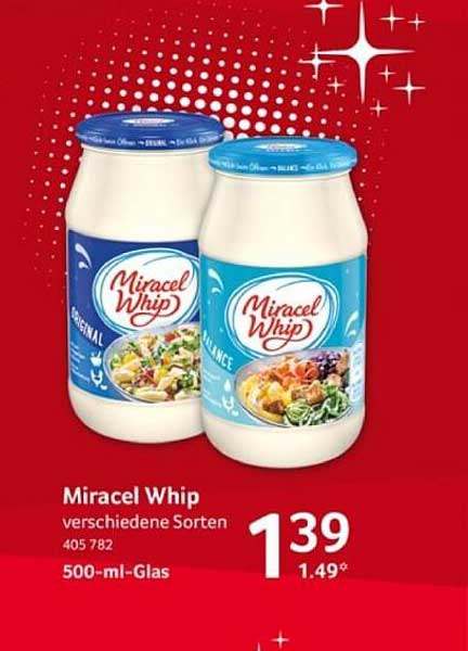 Miracel Whip verschiedene Sorten 500-ml-Glas
