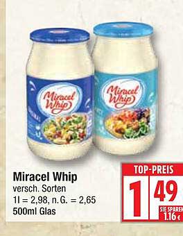 Miracel Whip verschiedene Sorten 500ml Glas