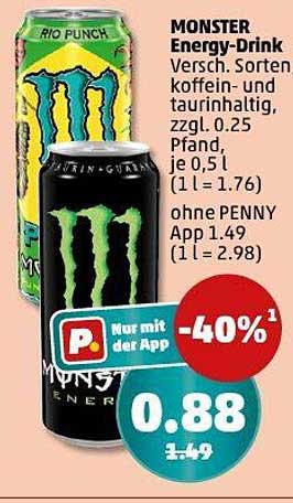 MONSTER Energy-Drink in verschiedenen Sorten - Jetzt im Angebot!