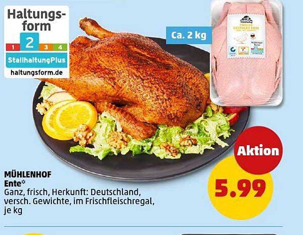 MÜHLENHOF Ente - Ganz, frisch, Herkunft: Deutschland