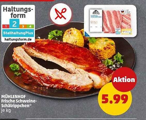 Mühlenhof Frische Schweine-Schälrippchen* je kg