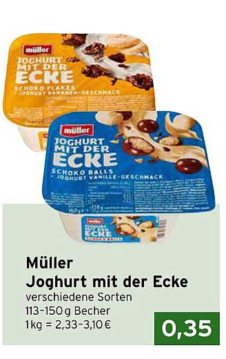 Müller Joghurt mit der Ecke - verschiedene Sorten
