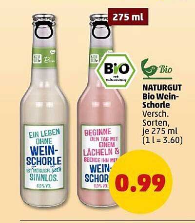 NATURGUT Bio Wein-Schorle 275 ml – Erfrischung mit gutem Gewissen