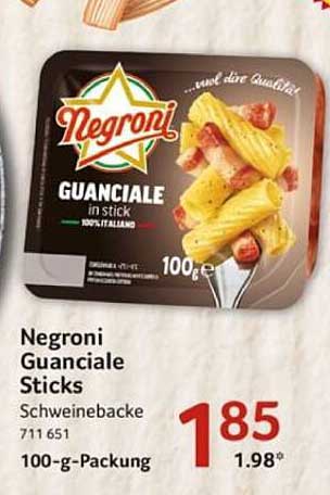 Negroni Guanciale Sticks 100 g-Packung