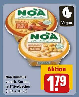 Noa Hummus verschiedene Sorten, je 175-g-Becher
