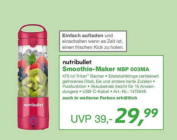 nutribullet Smoothie-Maker NBP 003MA