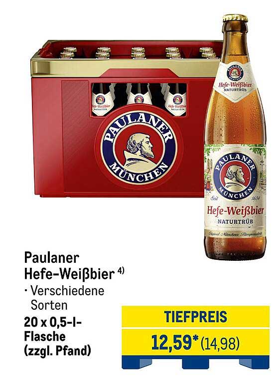 Paulaner Hefe-Weißbier 20 x 0,5 l Flasche