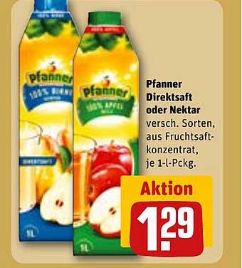 Pfanner Direktsaft oder Nektar, 1-L-Pckg.