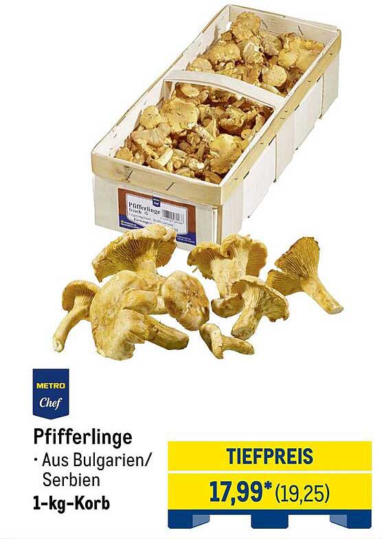 Pfifferlinge - Aus Bulgarien/Serbien, 1-kg-Korb