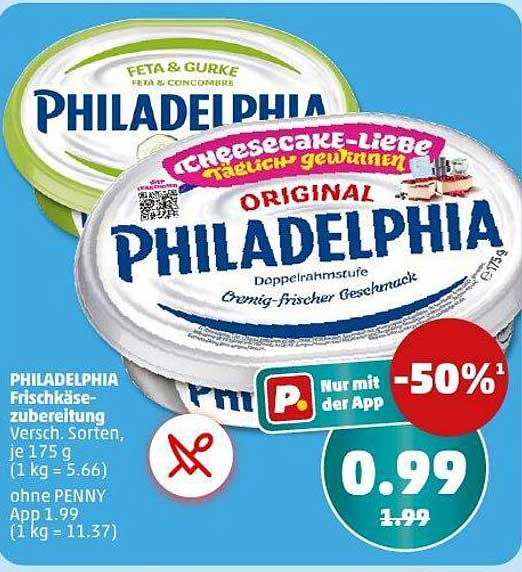Philadelphia Frischkäsezubereitung 175g - 50% Rabatt