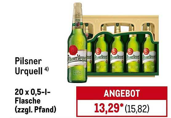 Pilsner Urquell 20 x 0,5 l-Flasche (zzgl. Pfand)