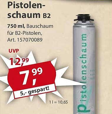 Pistolenschaum B2 750 ml – Hochwertiger Bauschaum für B2-Pistolen