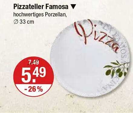 Pizzateller Famosa - Hochwertiges Porzellan, Ø 33 cm