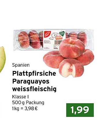 Plattpfirsiche Paraguayos weißfleischig 500 g