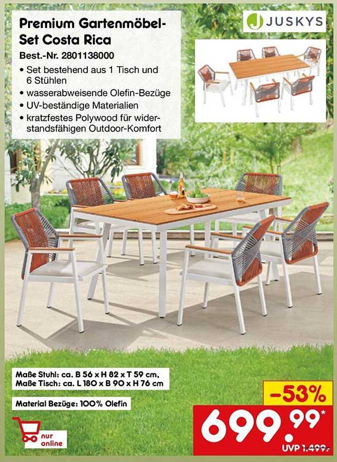 Premium Gartenmöbel-Set Costa Rica