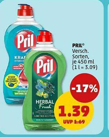 PRIL Spülmittel - Verschiedene Sorten (je 450 ml)