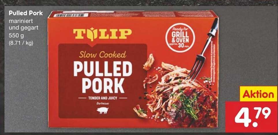 Pulled Pork mariniert und gegart, 550 g