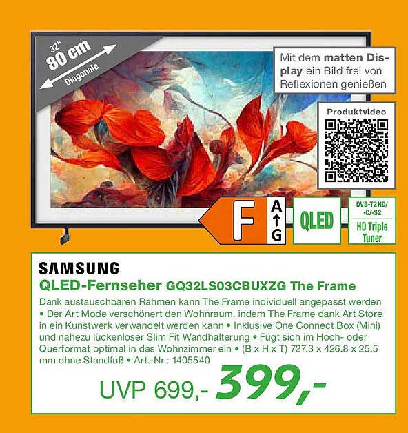 QLED-Fernseher GQ32LS03CBUXZG The Frame