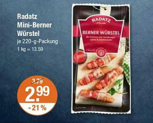 Radatz Mini-Berner Würstel je 220-g-Packung