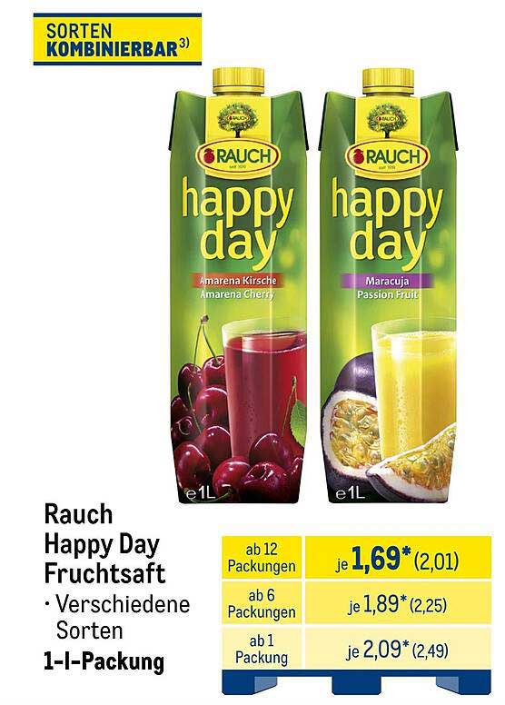 Rauch Happy Day Fruchtsaft - Amarena Kirsche und Maracuja