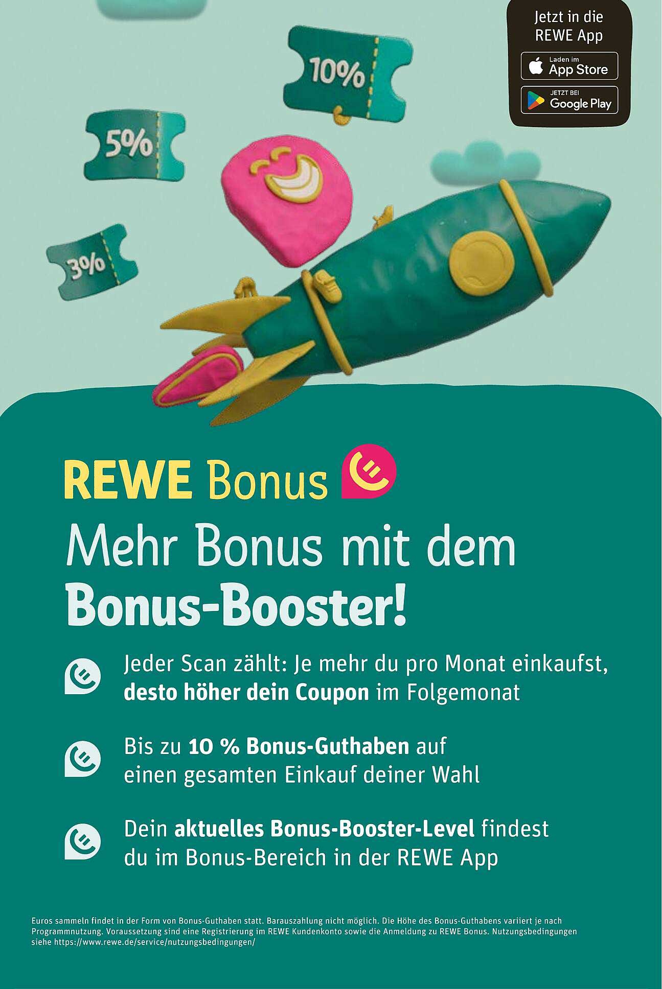 REWE Bonus: Mehr Bonus mit dem Bonus-Booster!