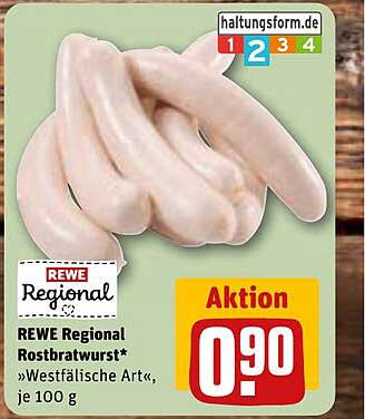 REWE Regional Rostbratwurst »Westfälische Art«, je 100 g