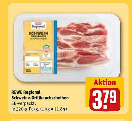 REWE Regional Schweine-Grillbauschscheiben SB-verpackt, je 320-g-Pckg.