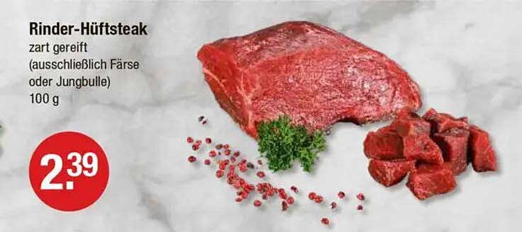 Rinder-Hüftsteak zart gereift (ausschließlich Färse oder Jungbulle) 100 g